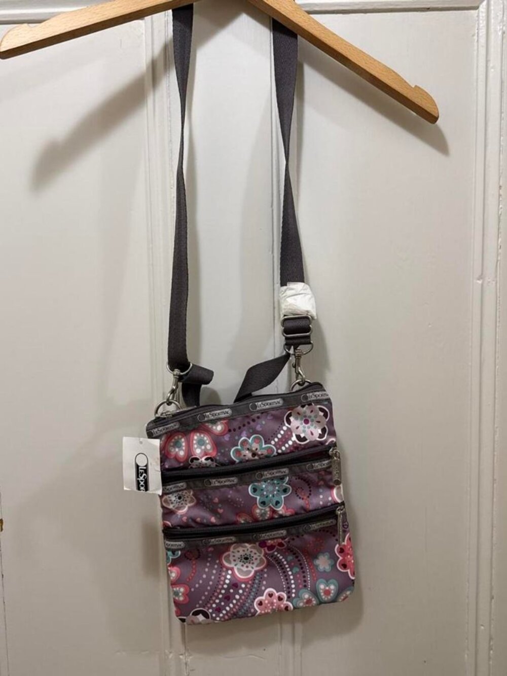 Le Sport Sac Purple Paisley Crossbody Bag